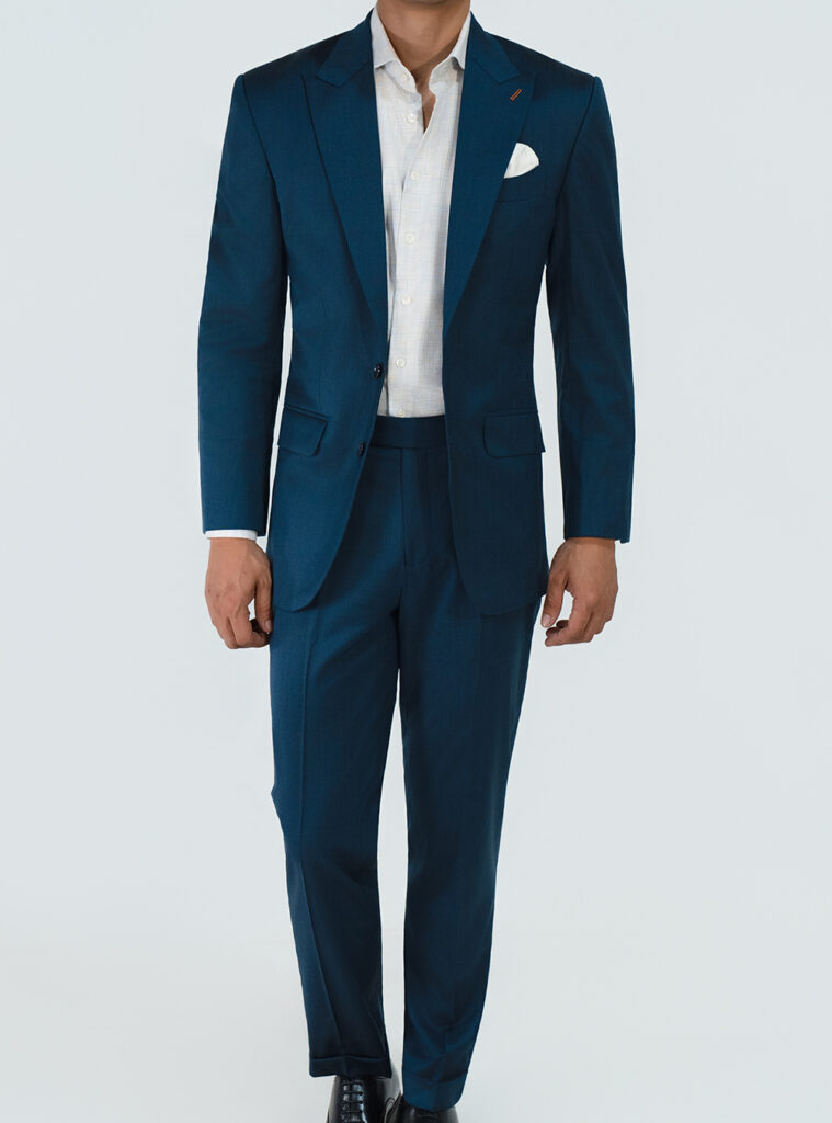 Teal 2pc suit crafted by Perfect Attire