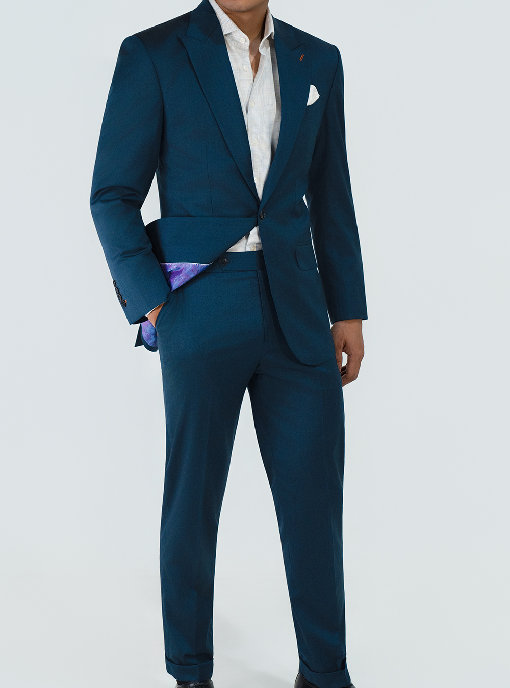 Teal 2pc suit crafted by Perfect Attire