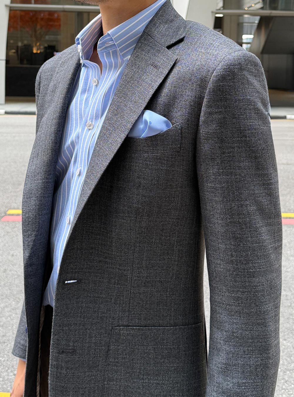 Bespoke vegan suit made with bamboo fabric